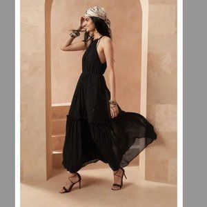 NWT Banana Republic Crinkle Maxi Dress with Silk XS